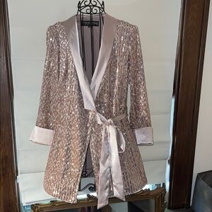 LITTLE MISTRESS Gold Sequin Cover  with Satin Trim